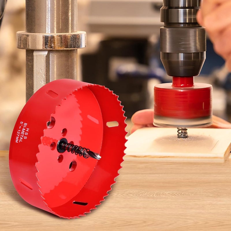Allwin 2 Inch / 51mm Hole Saw for Wood, Plastic Board, Ceiling,Drywall, and Metal Sheet - HSS Bi-Metal Hole Cutter with Pilot Drill Bit - Image 5